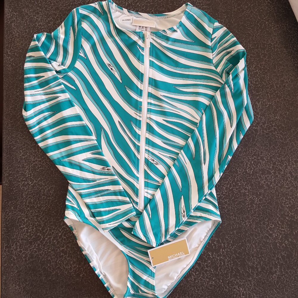 MICHAEL KORS ! 1pc swimsuit Long sleeve rush guard (6)